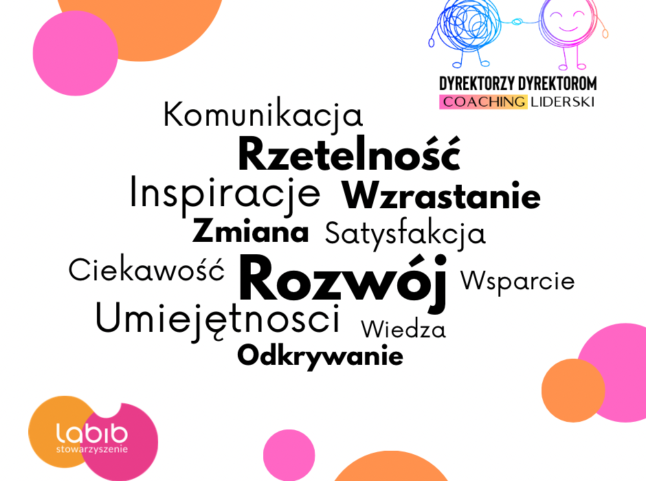Grafika z logotypem projektu Dyrektorzy dyrektorom. Coaching lidreski.