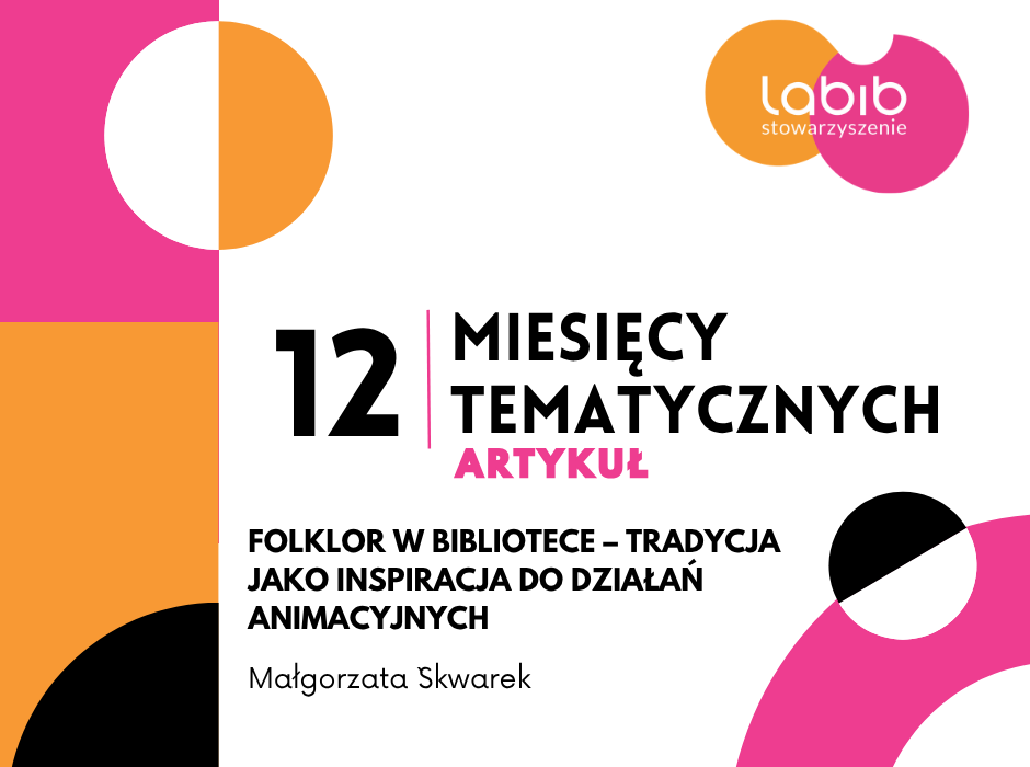 Grafika promująca artykuł pt. " Folklor w bibliotece"